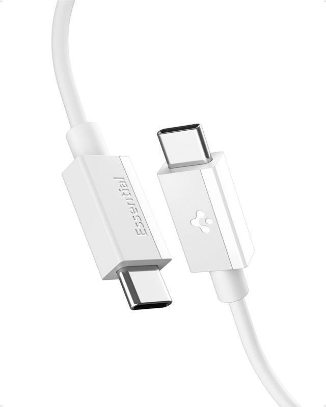 Cablu Spigen Essential USB C la USB C 60W, 2m, alb